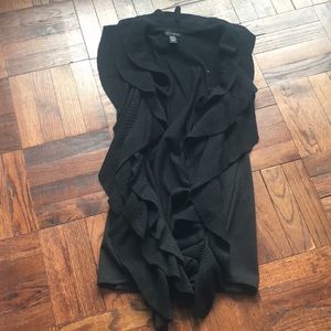 Ruffle detailed long vest. Super warm and cozy!!